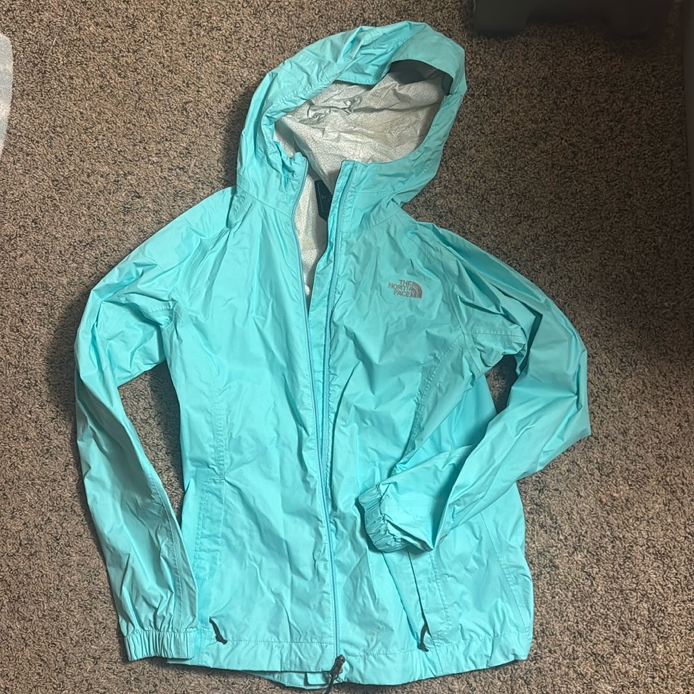 Blue rain jacket